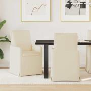 vidaXL Matstolar 2 pcs Beige 57 x 67 x 98 cm Linne