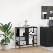 vidaXL Hyllsystem Svart Ek 82 x 32 x 79 cm Konstruerat trä