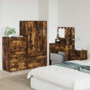 vidaXL Förvaringsskåp 2 pcs Rökt ek 60 x 48 x 105 cm Konstruerat trä