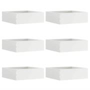 vidaXL Kant för gräsmatta 6 pcs Vit 40 x 40 x 13 cm Stål