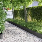 vidaXL Gräskanter 10 pcs Svart 103 x 0,05 x 22 cm Stål