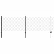 vidaXL Staket med stolpar Grå 0.8 x 10 m Stål