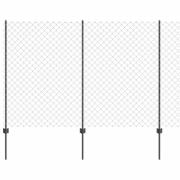 vidaXL Staket med stolpar Grå 1.6 x 10 m Stål