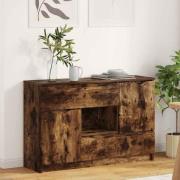 vidaXL Sideboard med låda Rökt ek 100 x 30 x 65,6 Konstruerat trä
