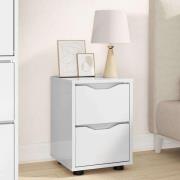 vidaXL Sängbord Högblanka vita 30,5 x 30 x 43 cm Konstruerat trä