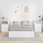 vidaXL Sängbord 2 pcs Högblanka vita 40 x 30 x 467 cm Konstruerat trä