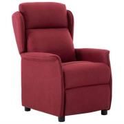 vidaXL Reclinerfåtölj Vinröd 66.5 x 94 x 101.5 cm Polyester