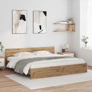 vidaXL Sängram med huvudgavel Artisan Ek 180 x 200 cm Konstruerat trä