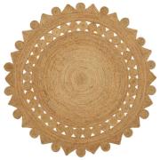 vidaXL Matta Brun Ø 180 cm Jute