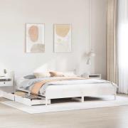 vidaXL Sängram utan madrass vit 180x200 cm massiv furu