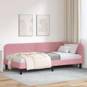 vidaXL Hörn Sängram Rosa 90 x 190 cm Sammet
