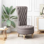 vidaXL Slipperfåtölj Taupe 56,5 x 70 x 110 cm tyg