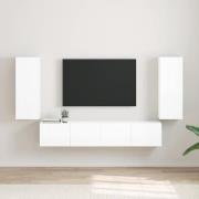 vidaXL TV Vägghylla 2 pcs Glansig Vit 30 x 31 x 80 cm Konstruerat trä