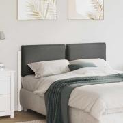 vidaXL Klädd sänggavel Vit och ljusgrå 160 cm Massiv furu