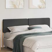 vidaXL Klädd sänggavel Brun och Mörkgrå 200 cm Massiv furu