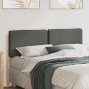 vidaXL Klädd sänggavel Brun och ljusgrå 140 cm Massiv furu