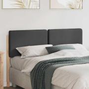 vidaXL Klädd sänggavel Brun och Mörkgrå 120 cm Massiv furu