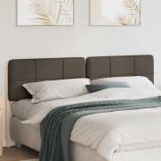 vidaXL Klädd sänggavel Brun och Taupe 200 cm Massiv furu