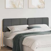 vidaXL Klädd sänggavel Brun och ljusgrå 180 cm Massiv furu