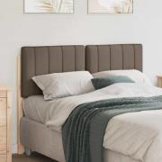 vidaXL Klädd sänggavel Brun och Taupe 120 cm Massiv furu