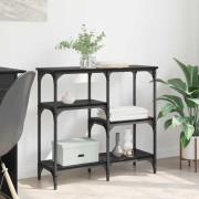 vidaXL Konsolbord med hylla Svart Ek 80 x 29 x 75 cm Konstruerat trä