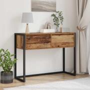 vidaXL Sidobord med låda Gammalt trä 100 x 36 x 75 cm Konstruerat trä