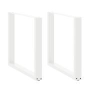 vidaXL Matbordsben U-formade 2 st vita 90x(72-73) cm stål