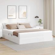 vidaXL Förvaringssäng med madrass Vit 160 x 200 cm Konstläder