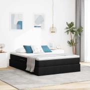 vidaXL Förvaringssäng med madrass Svart 140 x 200 cm Polyester