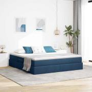 vidaXL Förvaringssäng med madrass Blå 180 x 200 cm Polyester