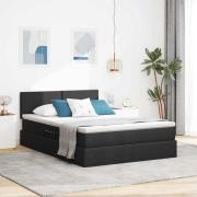vidaXL Förvaringssäng med madrass Svart 140 x 200 cm Konstruerat trä