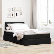 vidaXL Förvaringssäng med madrass Svart 120 x 190 cm Konstruerat trä