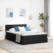vidaXL Förvaringssäng med madrass Svart 140 x 200 cm Konstruerat trä