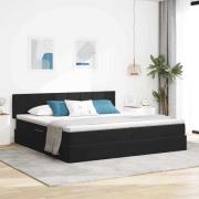 vidaXL Förvaringssäng med madrass Svart 200 x 200 cm Sammet