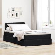 vidaXL Förvaringssäng med madrass Svart 120 x 190 cm Sammet