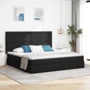 vidaXL Förvaringssäng med madrass Svart 200 x 200 cm Polyester