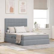 vidaXL Förvaringssäng med madrass Ljusgrå 140 x 200 cm Polyester