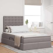 vidaXL Förvaringssäng med madrass Taupe 120 x 200 cm Polyester