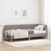 vidaXL Hörn Sängram Taupe 80 x 200 cm tyg