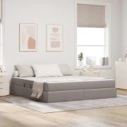 vidaXL Förvaringssäng med madrass Taupe 160 x 200 cm Polyester