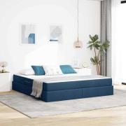 vidaXL Förvaringssäng med madrass Blå 180 x 200 cm Polyester