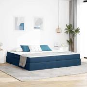 vidaXL Förvaringssäng med madrass Blå 200 x 200 cm Polyester