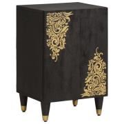 vidaXL Badrumsskåp med lagring Svart 38 x 33 x 58 cm Massivt mangoträ