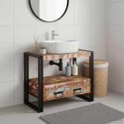vidaXL Sminkskåp Flerfärgsdesign 71 x 33 x 58 cm Solid återvunnen trä