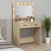 vidaXL Smyckebord med låda Sonoma-ek 79 x 41 x 135 cm Konstruerat trä