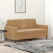 vidaXL Soffa 2-sits brun 140 cm sammet