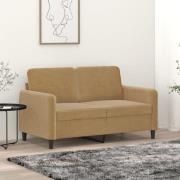 vidaXL 2-sitssoffa brun 120 cm sammet