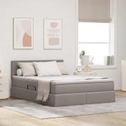 vidaXL Förvaringssäng med madrass Taupe 120 x 200 cm Konstruerat trä