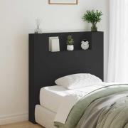 vidaXL Huvudgavel Svart 100 x 16,5 x 103,5 cm Konstruerat trä