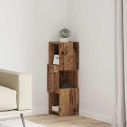 vidaXL Hörnskåp Vit 25,5x25x80cm Konstruerat trä